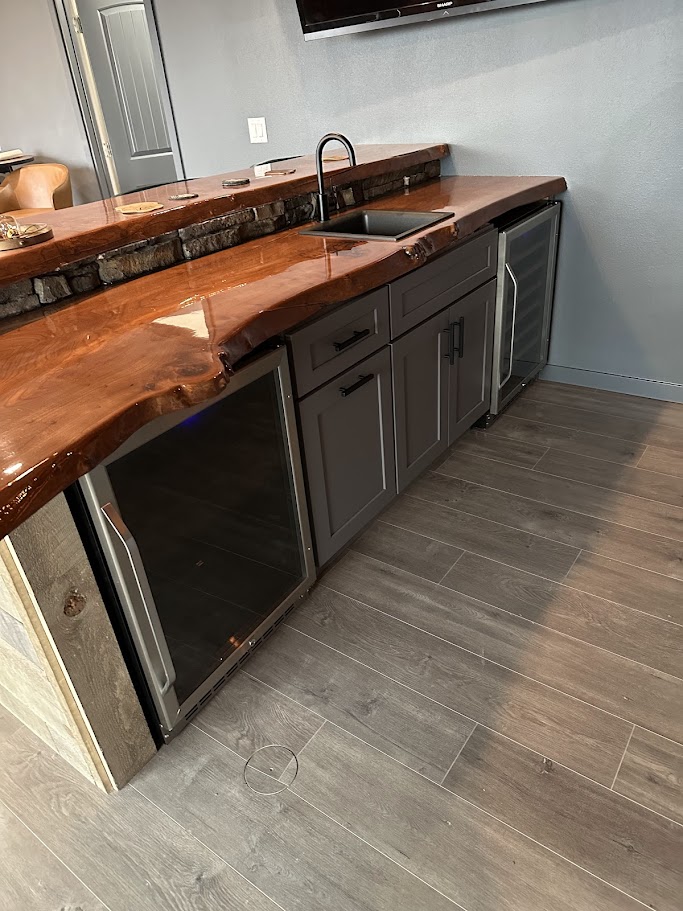 Basement bar detail - custom woodwork and finish